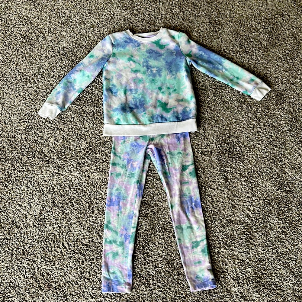 Cat and Jack matching girls tie dye set